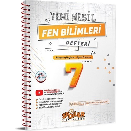 Spoiler Yayınları 7. Sınıf Yeni Nesil Fen Bilimleri Defteri