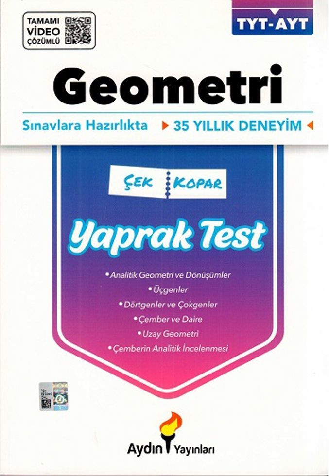 Aydın Yayınları TYT AYT Geometri Çek Kopar Yaprak Test