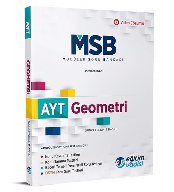 Eğitim Vadisi Yayınları AYT Geometri Güncel MSB Modüler Soru Bankası