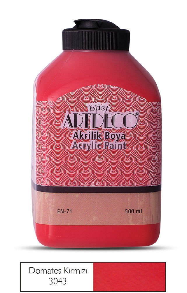 Artdeco Akrilik Boya 500ml Domates Kırmızı 3043