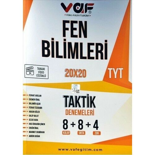 Vaf Yayınları TYT Fen Bilimleri Taktik Bende 20 x 20 Denemeleri