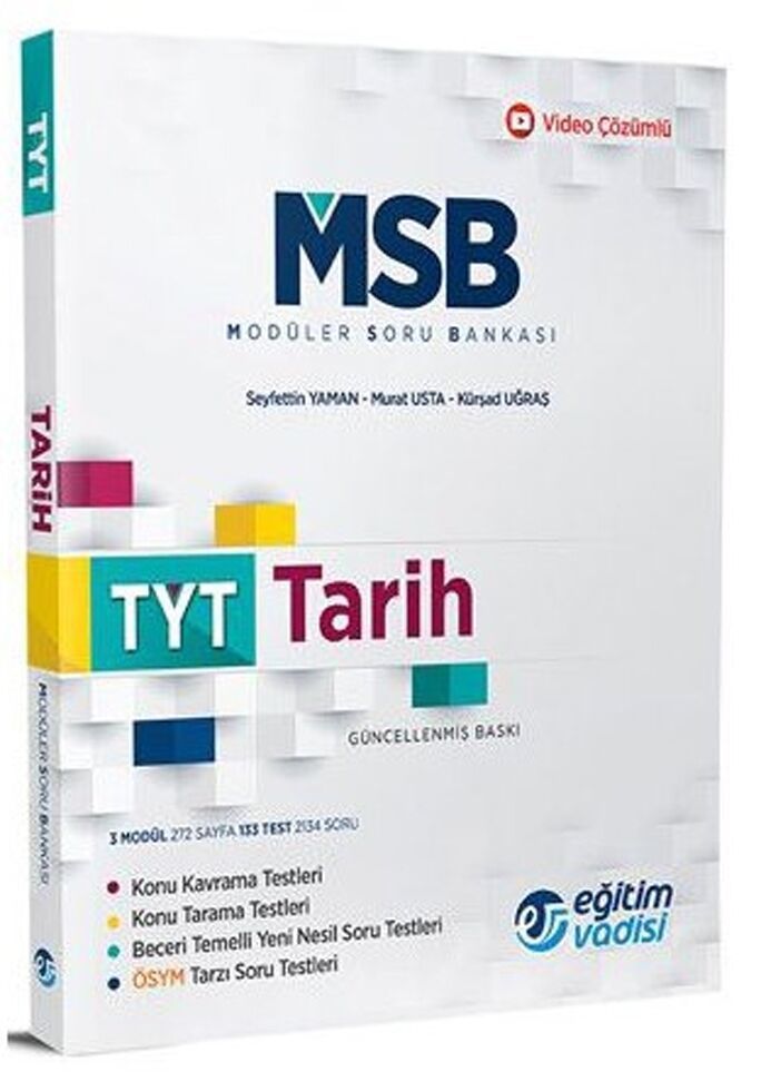 Eğitim Vadisi Yayınları TYT Tarih Güncel MSB Modüler Soru Bankası