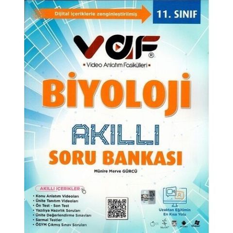 Vaf Yayınları 11. Sınıf Biyoloji Akıllı Soru Bankası