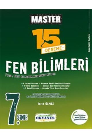 7. Sınıf Master 15 Fen Bilimleri Denemesi Yni