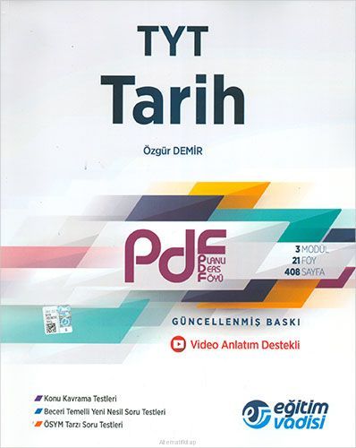 Eğitim Vadisi Yayınları TYT Tarih PDF Video Anlatım Destekli