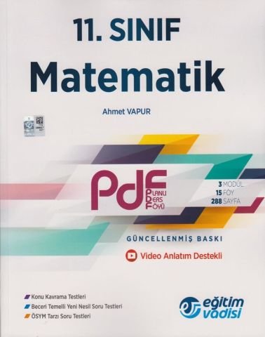 Eğitim Vadisi Yayınları 11. Sınıf Matematik Güncel PDF Planlı Ders Föyü