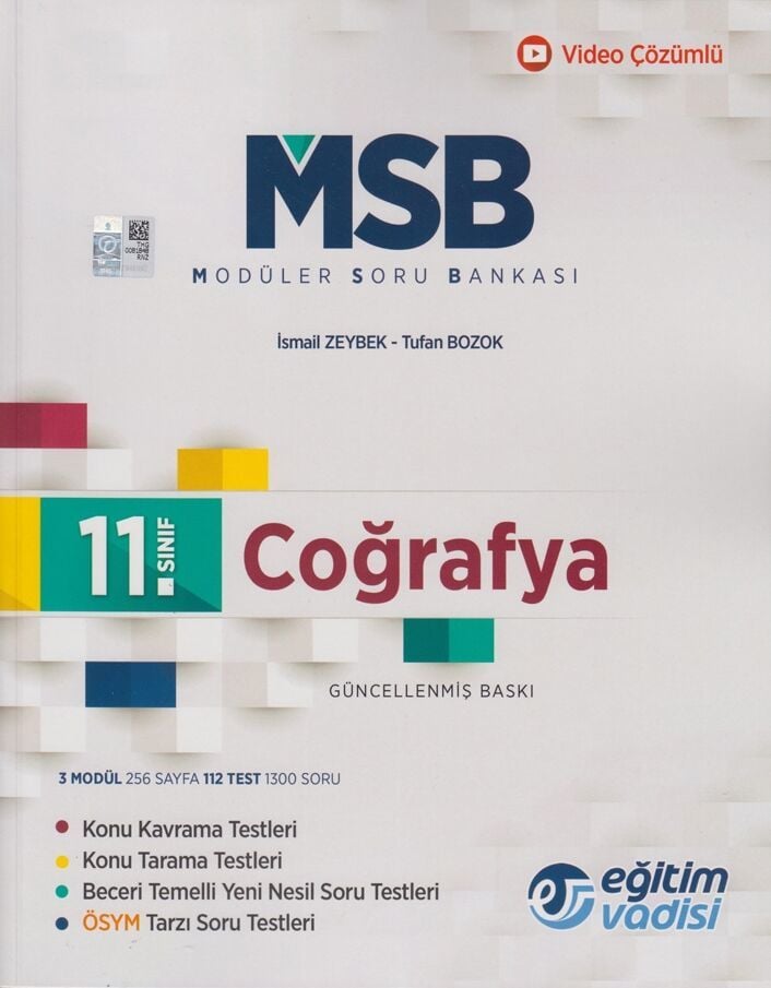 Eğitim Vadisi Yayınları 11. Sınıf Coğrafya Güncel MSB Modüler Soru Bankası