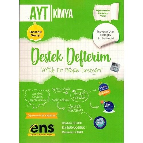 ENS Yayıncılık AYT Kimya Destek Defterim - Elif Budak Genç