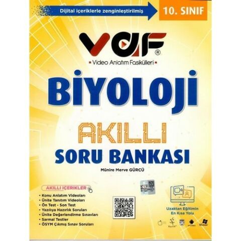 Vaf Yayınları 10. Sınıf Biyoloji Akıllı Soru Bankası