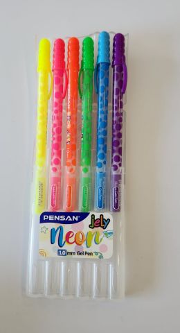 Pensan 1.0mm Neon Jely Gel Pen Kalem Seti