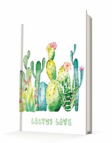 Deffter Cactus Love-2 14x20cm Çizgili Sert Kapak 96 Yaprak Ciltli Defter