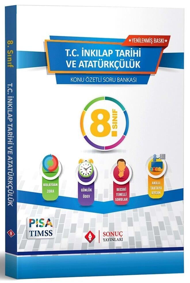 Sonuç Yayınları 8. Sınıf T.C. İnkılap Tarihi ve Atatürkçülük Konu Özetli Soru Bankası Yenilenmiş Baskı