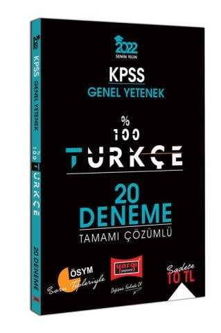 Yargı Yayınları 2022 KPSS Genel Yetenek %100 Türkçe Tamamı Çözümlü 20 Deneme