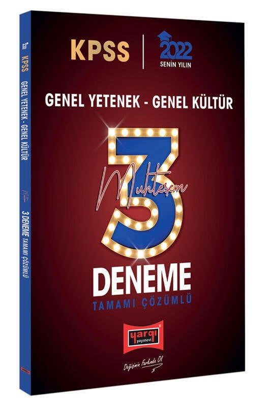 Yargı Yayınları 2022 KPSS GY GK Tamamı Çözümlü Muhteşem 3 Deneme