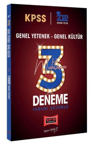 Yargı Yayınları 2022 KPSS GY GK Tamamı Çözümlü Muhteşem 3 Deneme