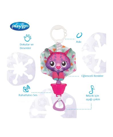 Playgro Sesli Polar Pals Kutup kedisi Asılabilir Oyuncak